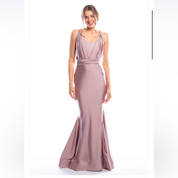 Bari Jay Infinity Lux Bridesmaid Dress Navy - Picture 5 of 13